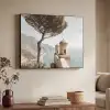 Kust - Klif - Boom - Gebouw Textielframe zwart klein -sfeer3