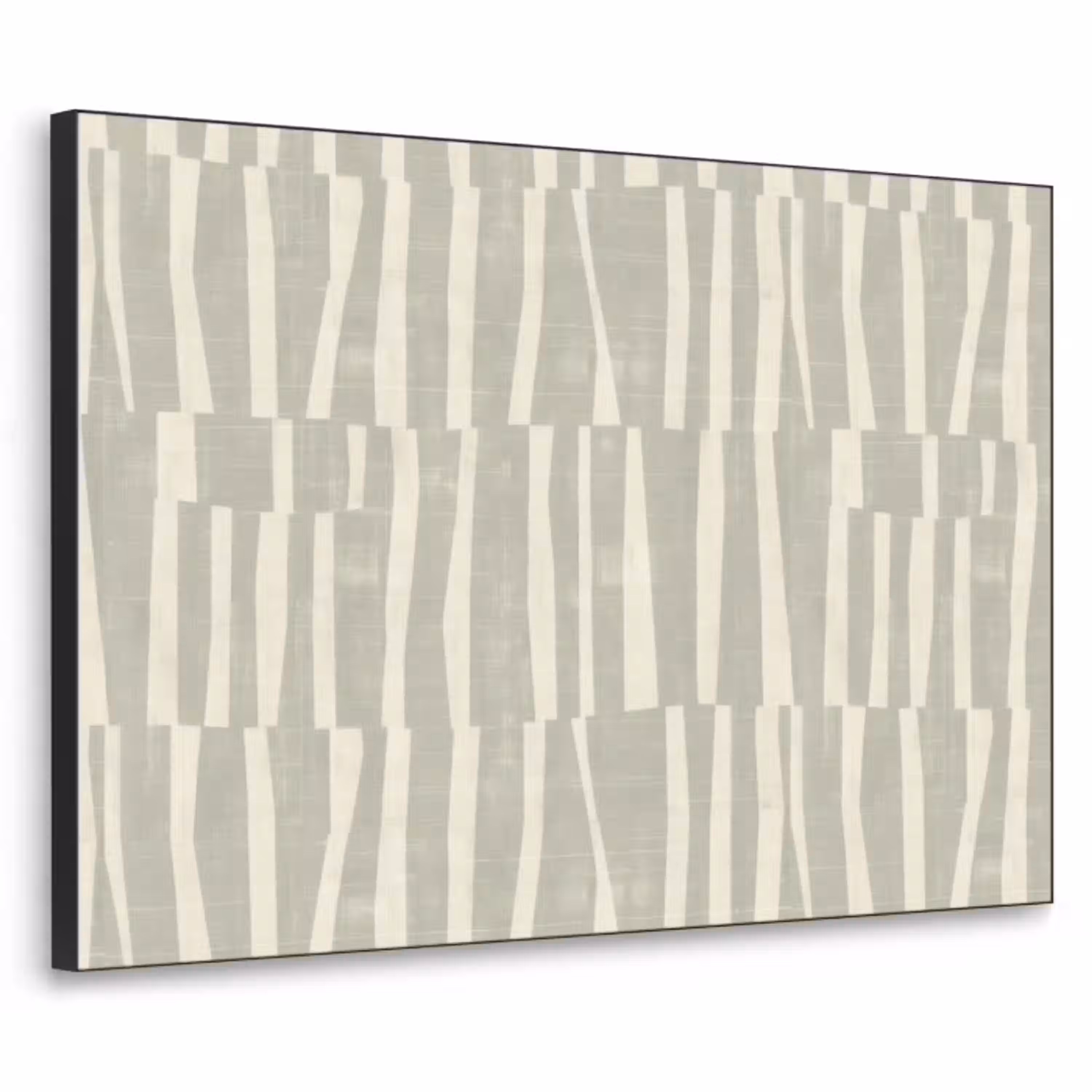 Saliegroen - Strepen - Geometrisch - Textuur - Patroon Textielframe zwart klein 947 -3d