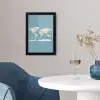 Wereldkaart - Oceaan - Realistisch - Blauw fotolijst zwart zonder passe partout klein -sfeer4