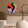 Abstract - Vormen - Kleuren - Stippen Wandcirkel kunststof plaat 5mm dik klein -sfeer1