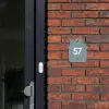 Effen blauwgrijs - Traditioneel Naambord Huisje klein -sfeer2