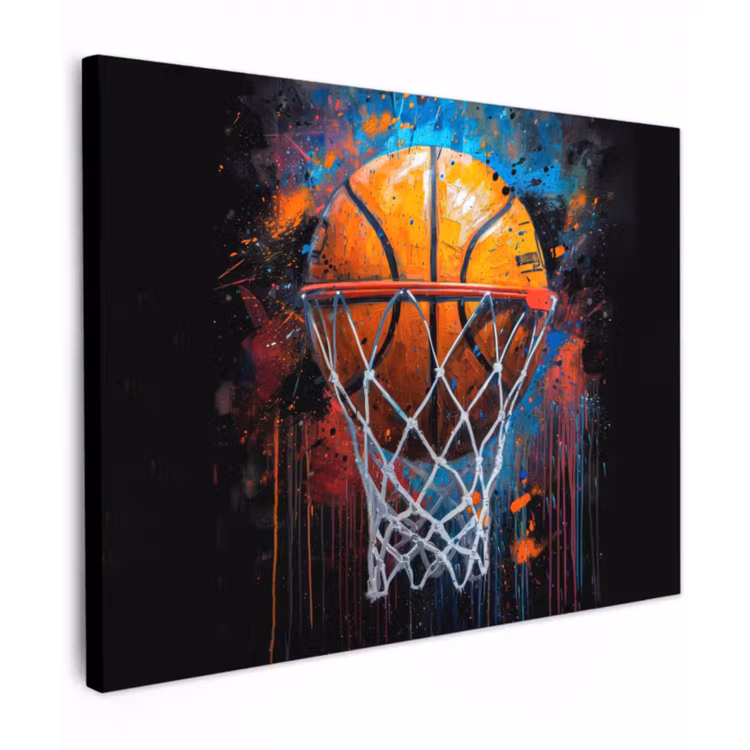 Leinwandbild - Graffiti - Basketball - Sport - Schwarz - Straßenkunst