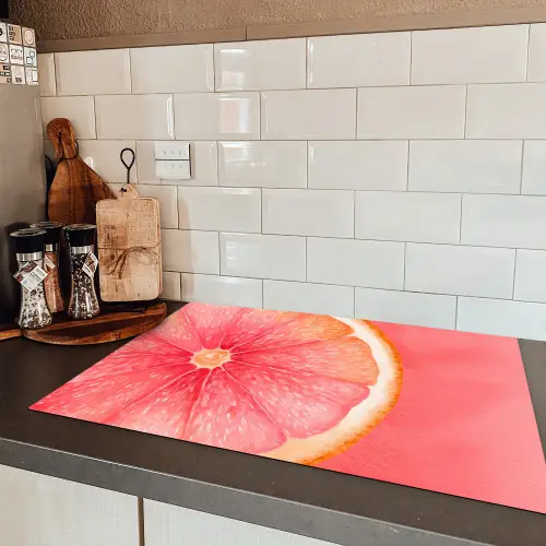 Grapefruit - Roze - Levendig Inductie beschermer vinyl 3mm klein -sfeer3
