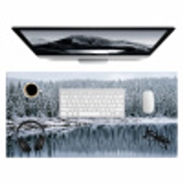 Bos - Reflectie - Meer - Winter - Serene Muismat XXL klein -3d