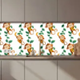 Apen - Lianen - Kleurrijk keuken achterwand 2 middel 871 zz_3dshopping