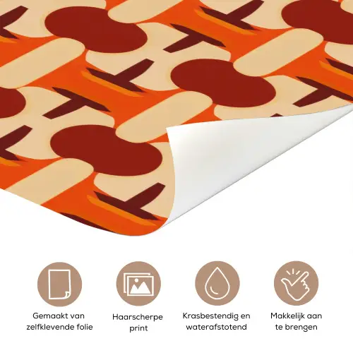 Geometrisch - Retro - Oranje deurposter klein 289 -closeup_NL