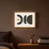 Abstract - Halve cirkel - Kunst - Zwart wit Light Box met batterij (Wandlamp) middel -sfeer4