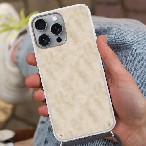 Structuur - Spikkels - Beige Hoesje iPhone 16 Pro Max met koord klein 804 -sfeer3