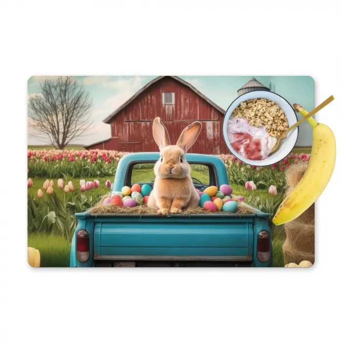 Konijn - Boerderij - Eieren Placemat vinyl groot -zzzproduct_Kitchenyeah-website