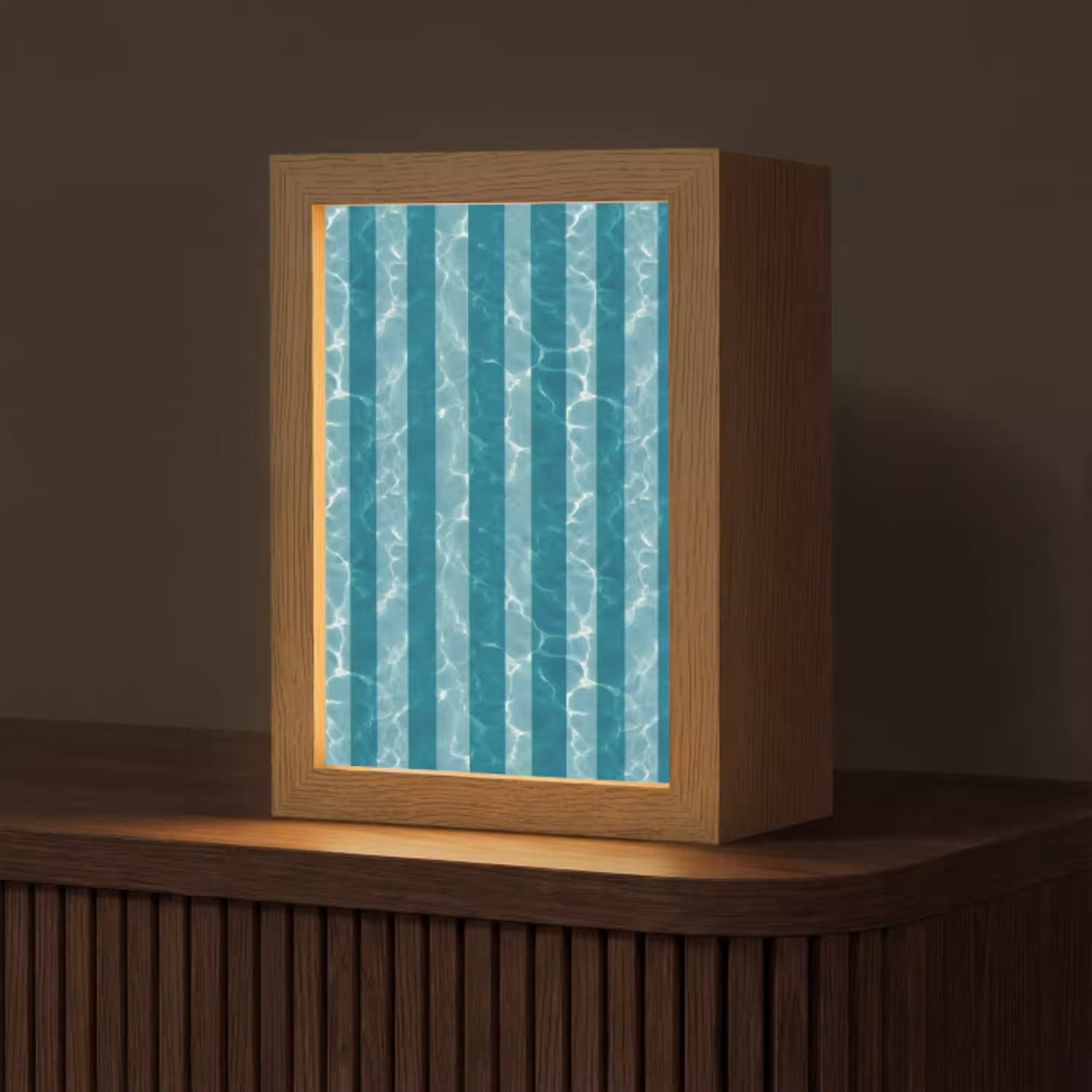 Zwembad - Strepen - Groen Light Box met kabel (Tafellamp) klein 925 -z3d_website