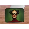 Vrouw - Groen - Bril - Aesthetic - Modern laptophoes neopreen klein -tafel