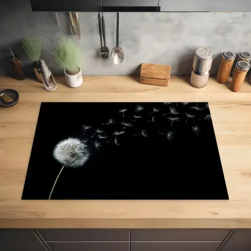 Paardenbloem - Zwart - Natuur Inductie beschermer vinyl 3mm klein -sfeer5