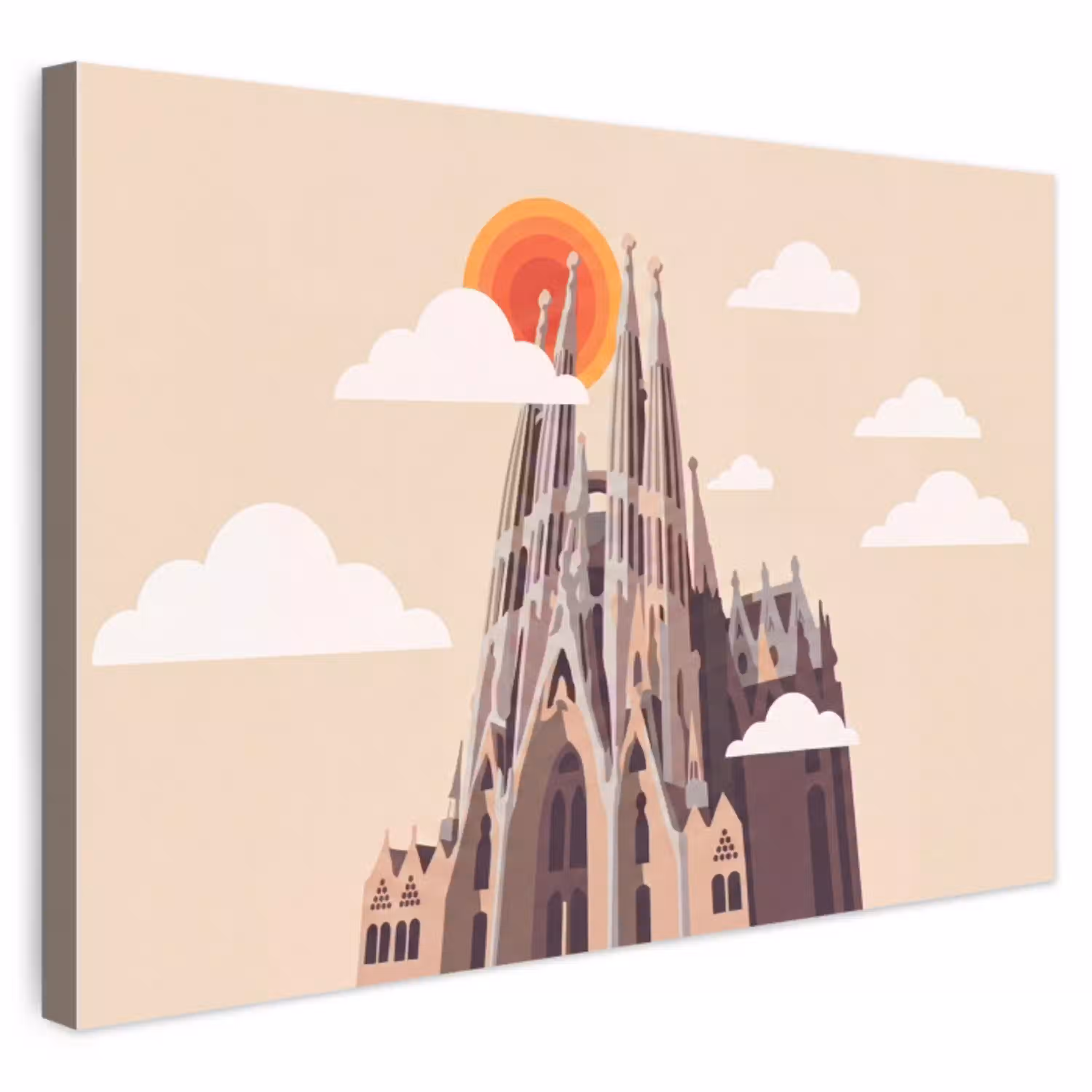 Gebouw - Torens - Architectuur - Abstract - Zonsondergang Tuinposter op houten frame 2 cm dik klein -3d