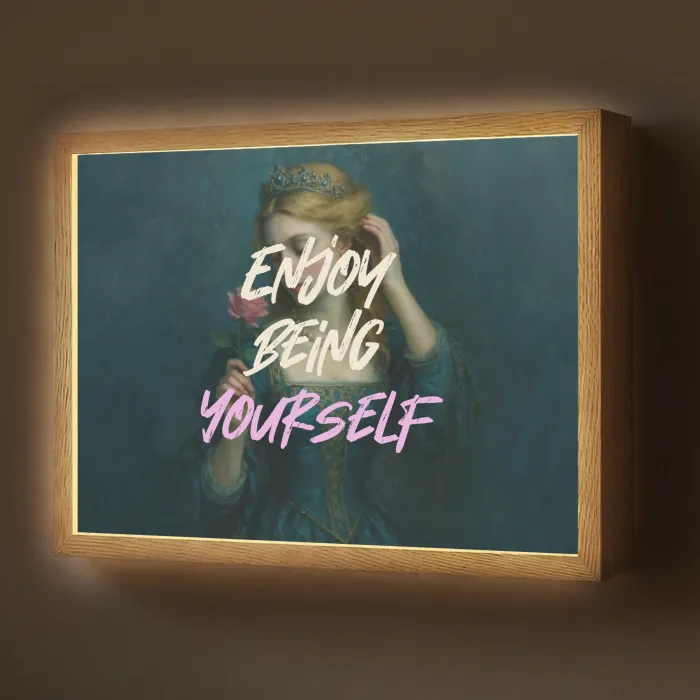 Vrouw - Roos - Quote Light Box met batterij (Wandlamp) middel -z3d_website