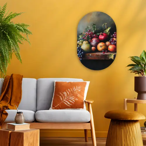 Rustiek - Stilleven - Fruit Wandcirkel Ovaal Forex klein -sfeer4