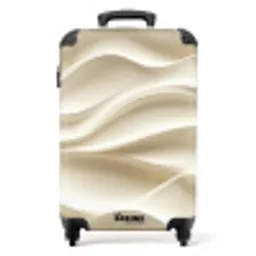 Lijnen - Golvend - Crème NBS - Handbagage koffer - Volwassenen Unisex middel -productfoto_recht