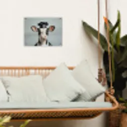 Koe - Zwart - Wit - Kok tuinposter los doek klein -sfeer7