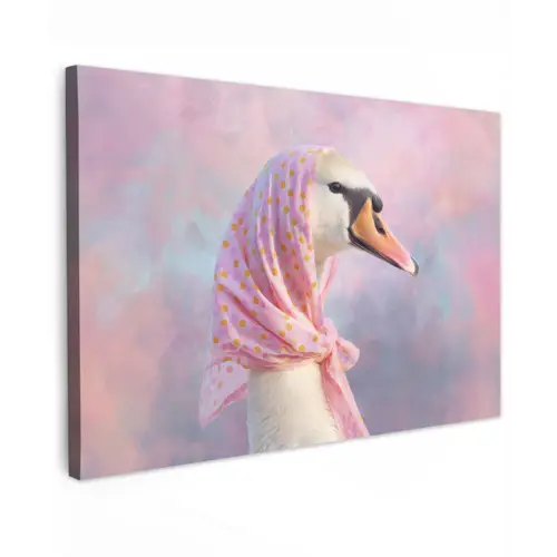 Zwaan - Sjaaltje - Pastelwolken canvas 2cm klein -z3d