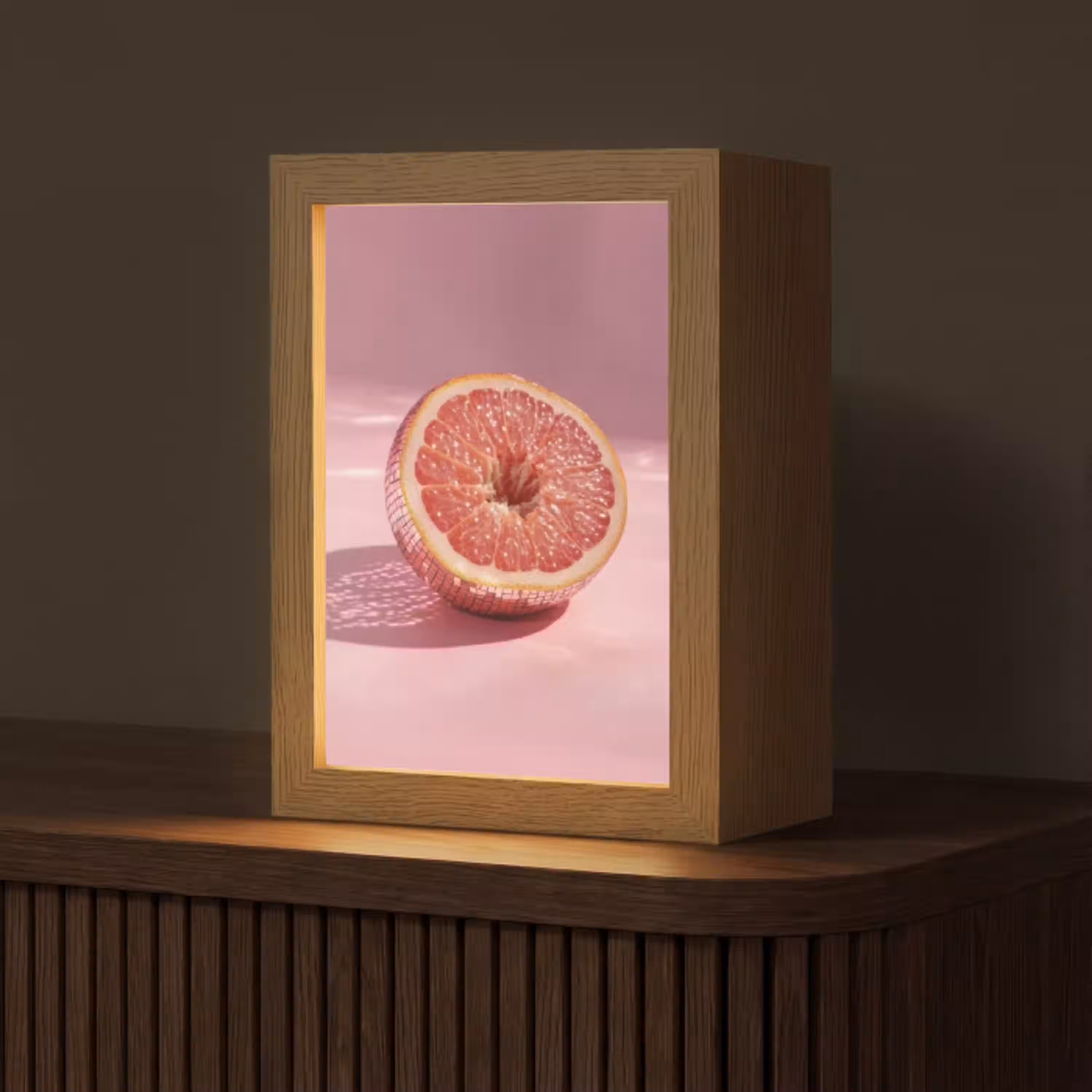 Grapefruit - Roze - Disco - Shiny Light Box met kabel (Tafellamp) klein -z3d_website