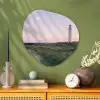 Vuurtoren - Duinlandschap - Zee Wandcirkel Organisch Aluminium middel -sfeer2
