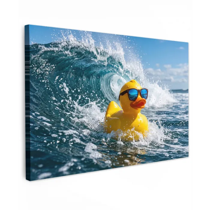 Badeend - Stoer - Golven canvas 2cm klein -z3d