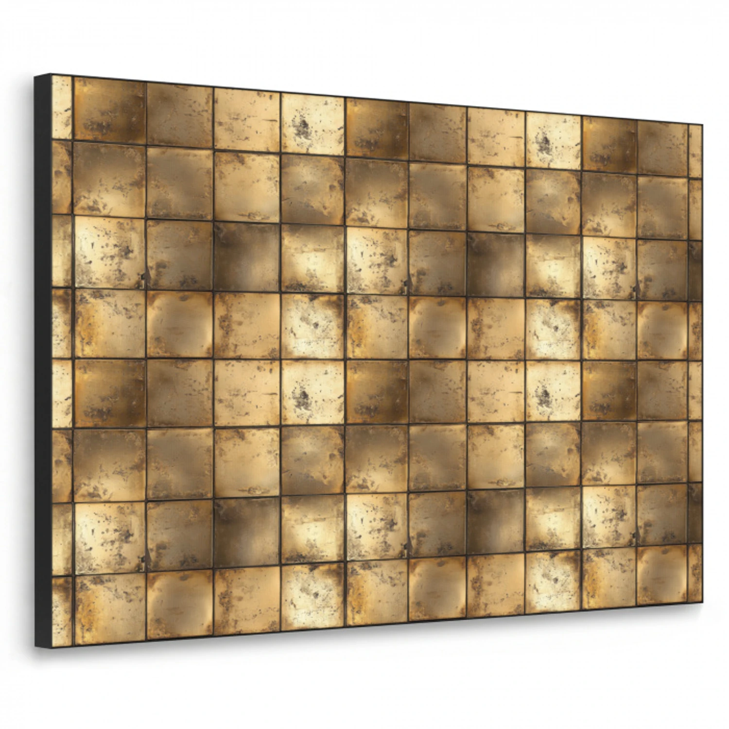 Geometrisch - Tegels - Goud Textielframe zwart klein 947 -3d