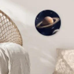 Planeten - Saturnus - Ruimte Wandcirkel kunststof plaat 5mm dik klein -sfeer5