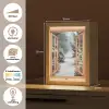 Bos - Winter - Bomen - Natuur - Pad - Doorkijk Light Box met kabel (Tafellamp) klein -USP_websiteoverzichtNL