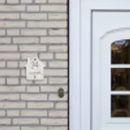 Beige marmer - Klassiek Naambord Huisje klein -sfeer1