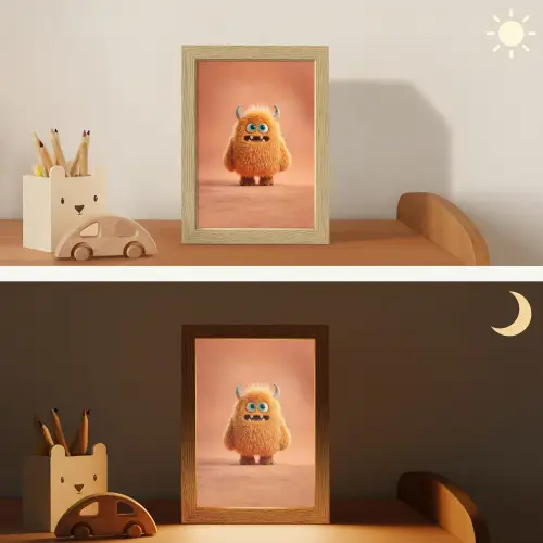 Monster - Knuffel - Oranje Light Box met kabel klein -sfeer3_kind