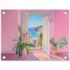 Roze - Buiten - Verf tuinposter los doek klein -3d