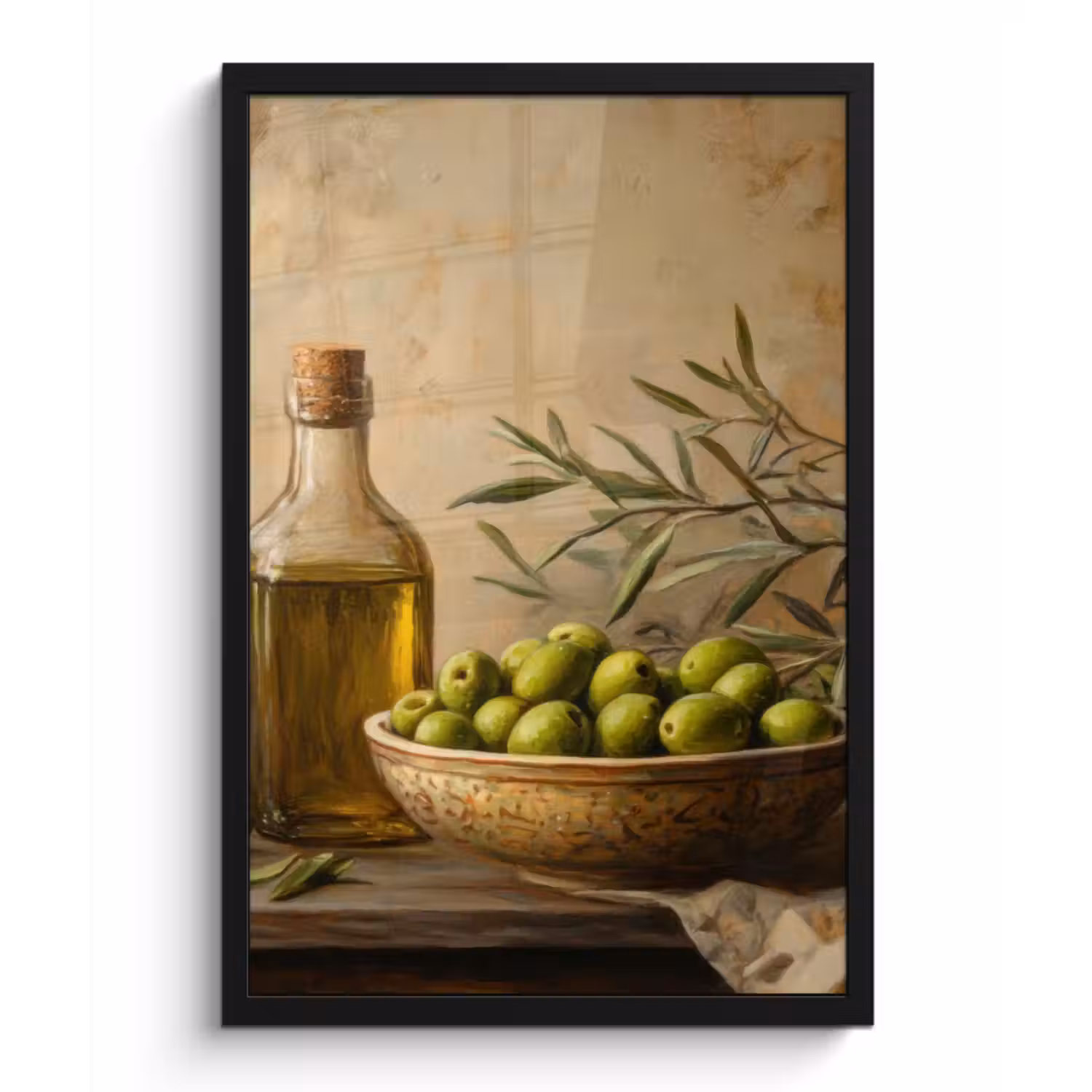 Poster met lijst - Olijven - Stilleven - Vintage