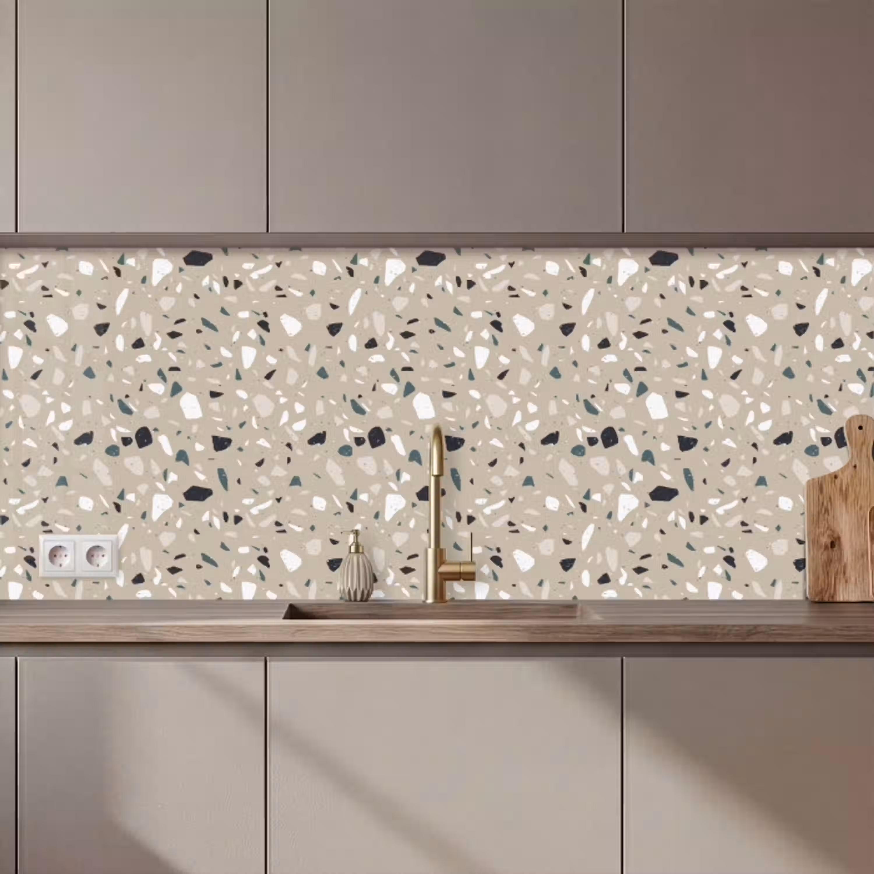 Terrazzo - Patroon - Groen keuken achterwand 2 middel 871 zz_3dshopping