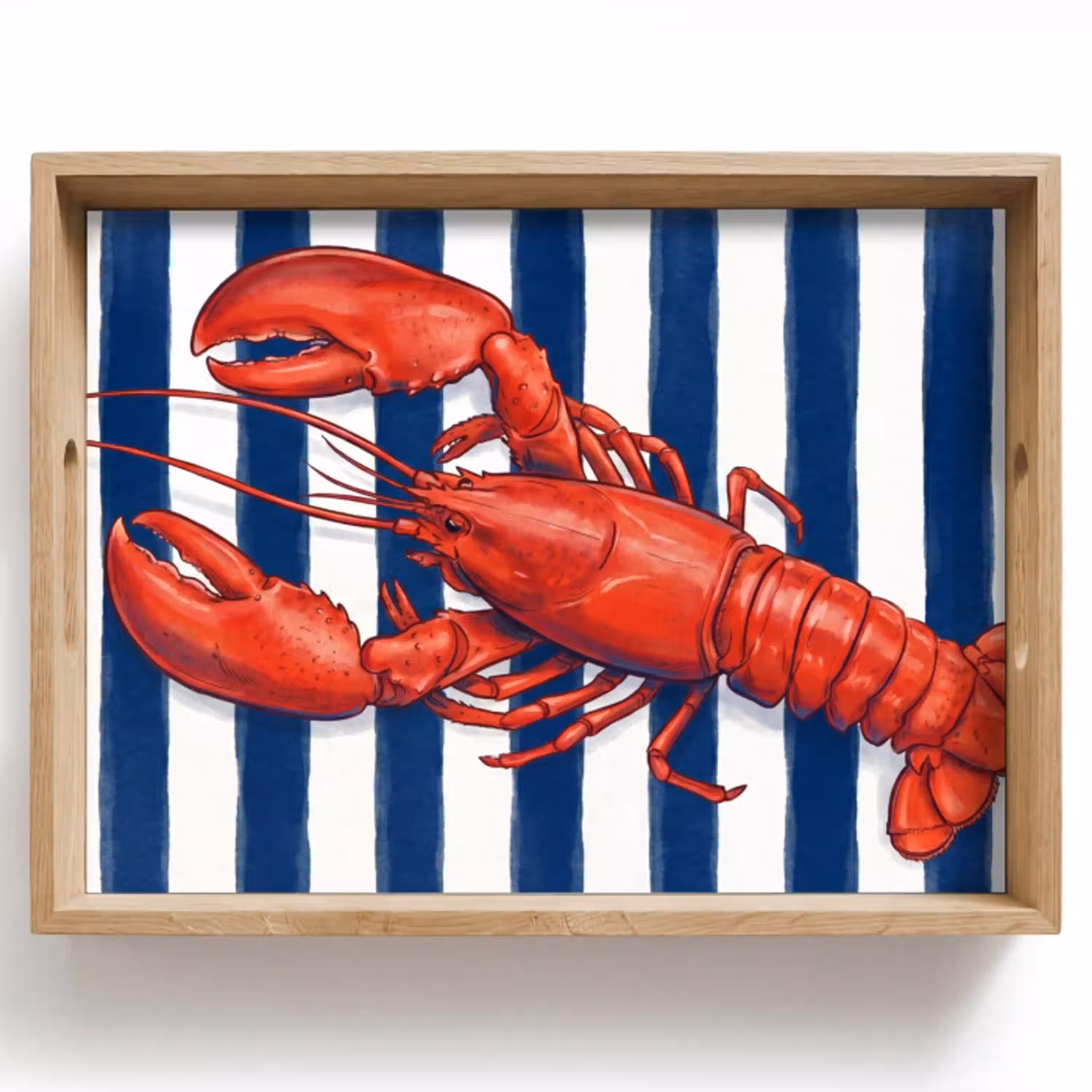 Schaaldier - Kreeft - Marine - Illustratie - Rood Dienblad Rechthoek middel -z3d_shopping