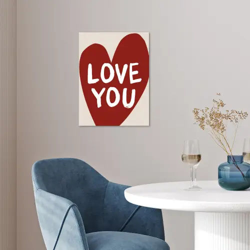 Loveyou - Hart - Rood poster papier klein -sfeer3