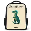 Dino - Dier - Blauw - Groen Rugzak - Zwart middel -3d