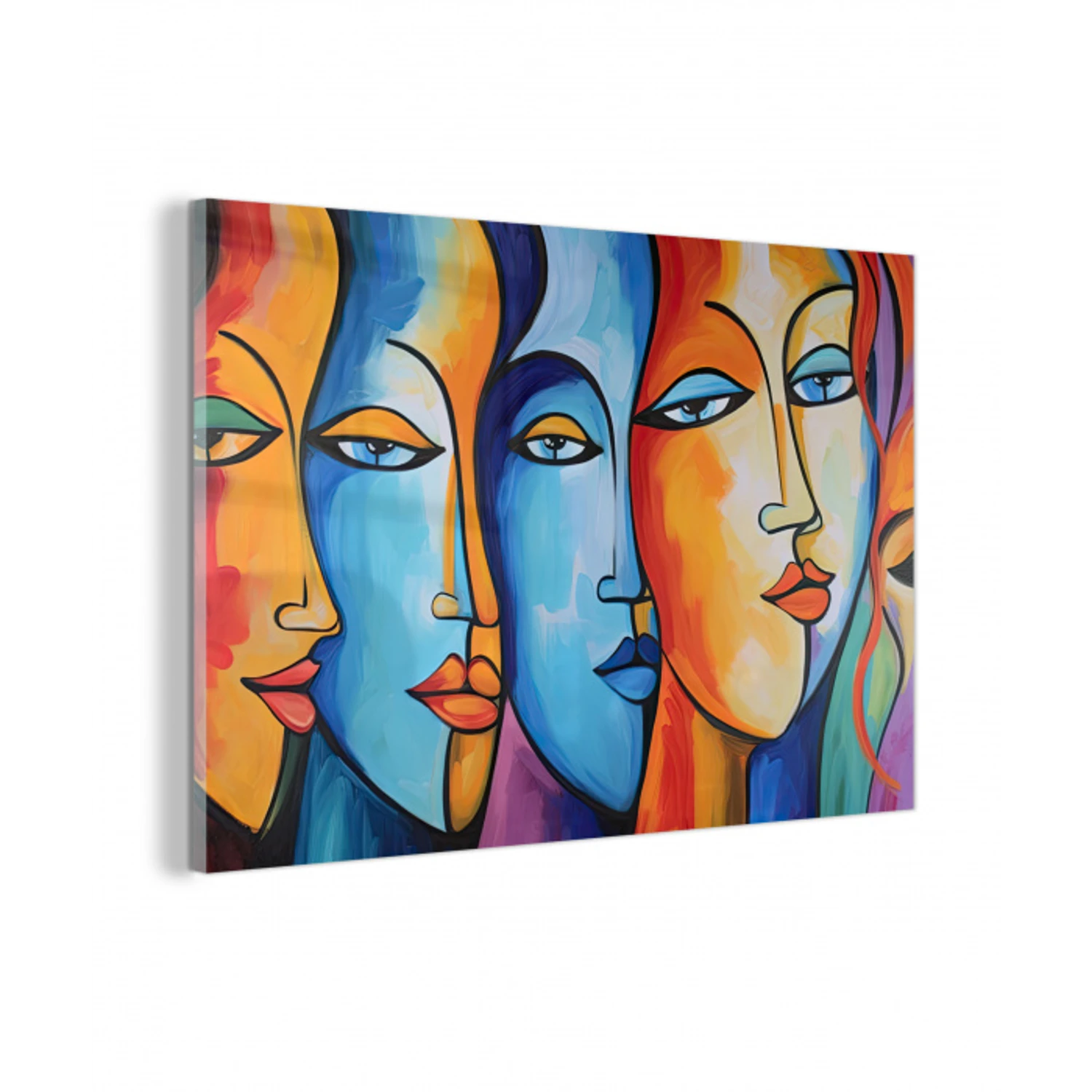 Hoofd - Olieverf - Schilderij - Kleurrijk plexiglas 5mm klein -z3d