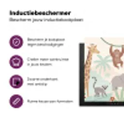Jungle - Dieren - Groen Inductie beschermer vinyl 3mm klein -zzzzzzz-cc-usp