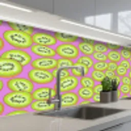 Kiwi - Speels - Groen keuken achterwand 2 middel 871 -3d_schuin