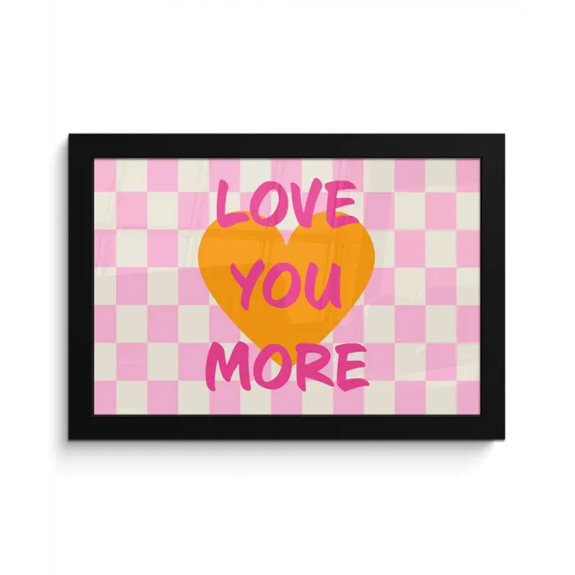 Valentijn - Love - Roze - Oranje fotolijst zwart zonder passe partout klein -3d