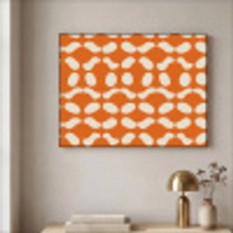 Oranje - Organische vormen - Wit Textielframe zwart klein 947 -sfeer2