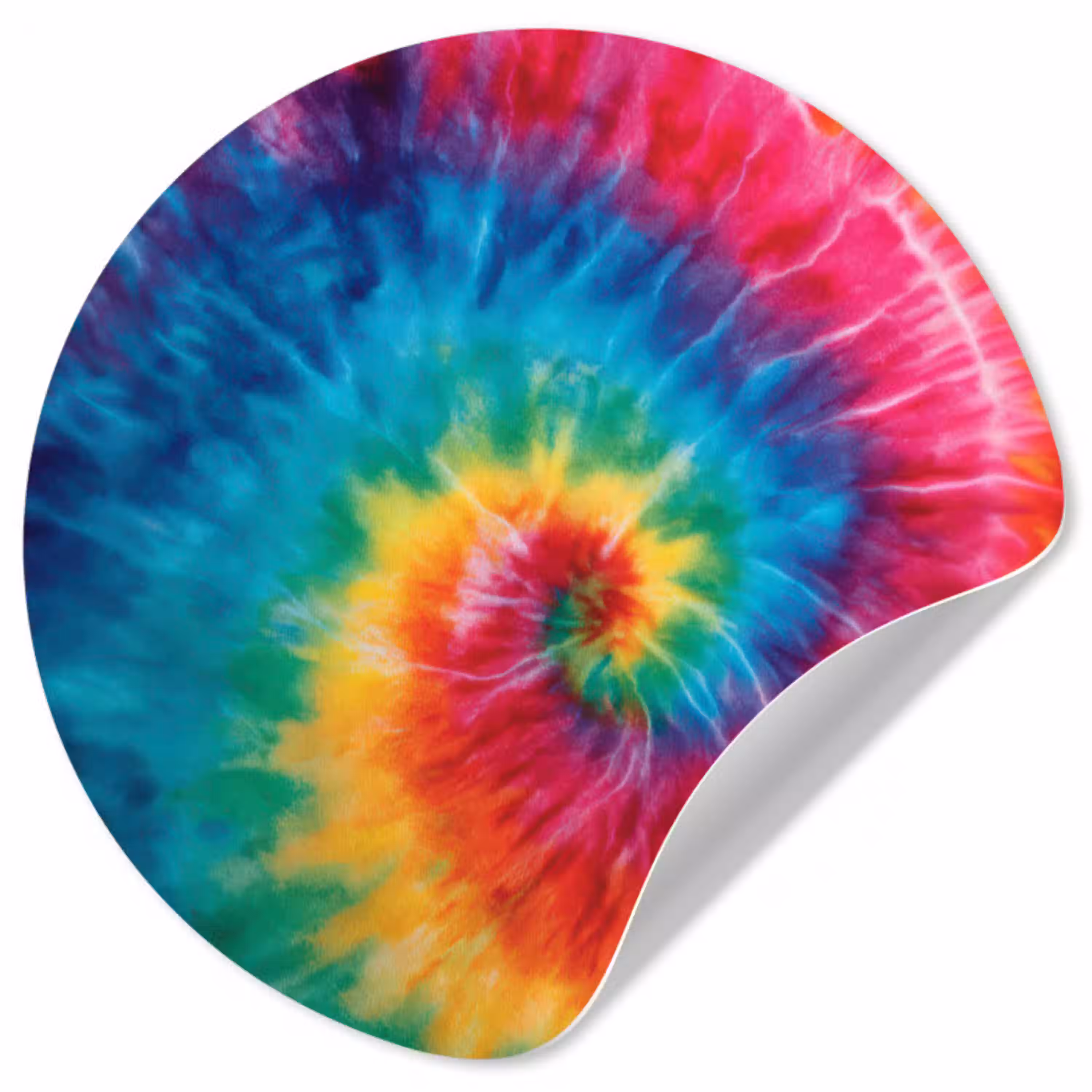 Regenboog - Tie dye - Kleurrijk - Blauw Wandcirkel behangsticker klein -3d
