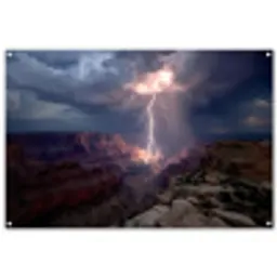 Bliksem - Wolken - Canyon tuinposter los doek groot -3d