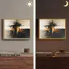 Modern - Zwart - Verf - Goud Light Box met batterij (Wandlamp) middel -sfeer3
