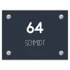 Effen blauw - Modern Naambord Rechthoek middel -3d