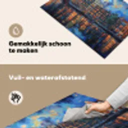 Grachten Amsterdam - Huizen - Stad - Kleurrijk Inductie beschemer met haakjes klein -ky-schoon-nl