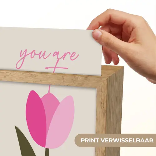 Tulp - Roze - Valentijn - Bloem Light Box met kabel (Wandlamp) klein -USP_websiteprintNL