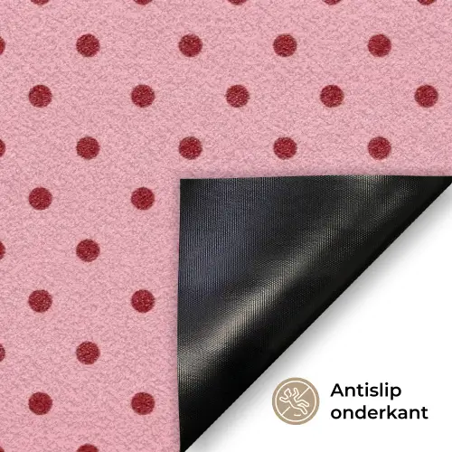 Bonjour - Stippen - Roze- Geel Deurmat klein -antislip_NL