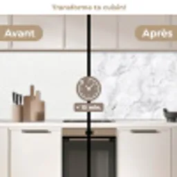 Klassiek - Marmer - Aders - Grijs keuken achterwand 2 middel 871 -voor-na2_FR