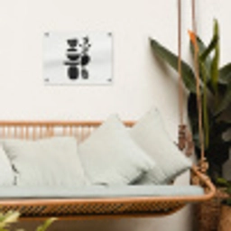 Japandi - Zwart - Abstract tuinposter los doek klein -sfeer7
